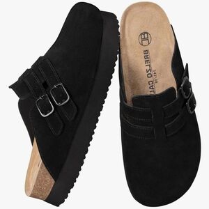 NIB Genuine Suede Leather Clogs Mules Orthopedic Sandals Womens 9 EU 39